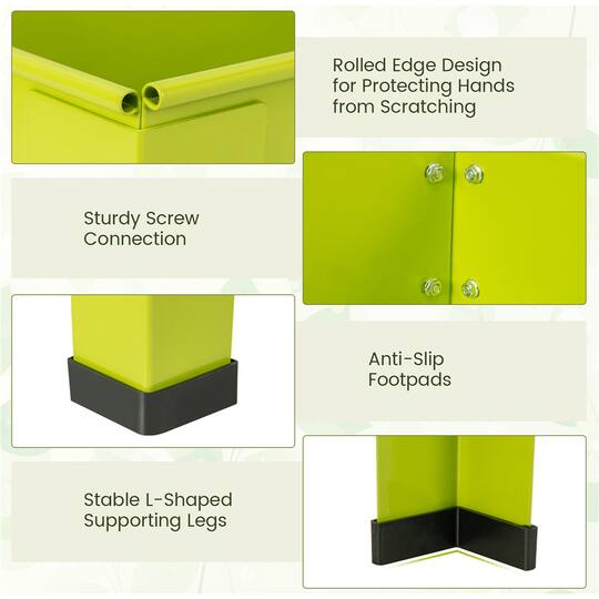 Costway 24" Metal Elevated Raised Garden Bed Planter with Legs & Drainage Hole